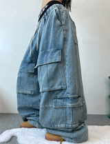 FRONT CARGO BALLOON DENIM PANTS💙🖤 - 2 COLORS