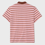 ブラウンレザーアカデミックキャップCパッチピンクストライプポロショーツスリーブT[Unisex]