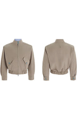 Striped Stand Collar Jacket