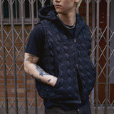 Ugly hooded zip vest / Black