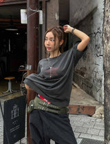 Crack star vintage pigment short sleeves