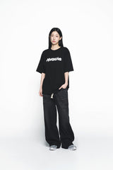 25SS ラフペインティングロゴショートスリーブTシャツ ブラック
