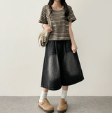 Meli Pintuck Denim Bermuda Shorts [Short & Long Selection*]