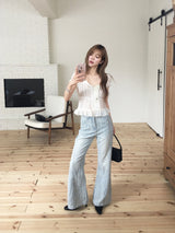Cool washed bootcut denim