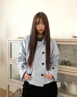 Ringsa Double-Button Collar Wool Short Coat