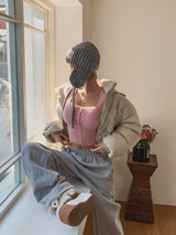 Jerry Square Angora Crop Cardigan