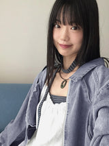 ミンミンビンテージオーバルドーナッツツーストラップネックレス