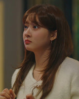 グロウハギーストーンドロップワンタッチミニリング925シルバーイヤリングE018-09H (Worn by aespa's Winter, Park Shin-hye, and Yeonwoo)