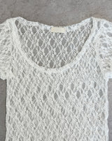 GARDEN LACE CAP SLEEVE T-SHIRT