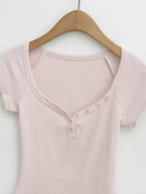 Elyra Snap V-Neck Tee