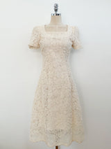 Love Square Flower Flare One Piece