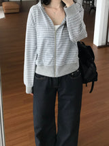 ラージストライプフーデッドジップアップ (one color)