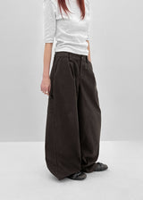 [MADE] Girliven Herringbone Single-Tuck Wide Pants