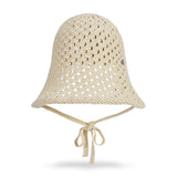VA Curved Oval Metal Knit Punching Bonnet Hat / Beige