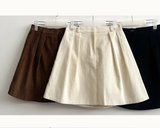 Bubble corduroy pintuck midi mini skirt