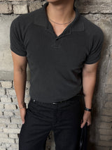 Mon pigment ribbed polo shirt