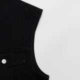 ルーズフィットブラックデニムベスト code 21012