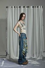 LOVE CAMO SLEEVESS TOP