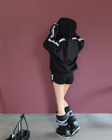 Breeze napping track Oversized-fit hooded zip-up