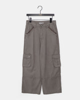 [MADE] Inku Color-block Pocket Cargo Wide Long Pants