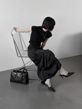 Glopin Drape Satin Skirt