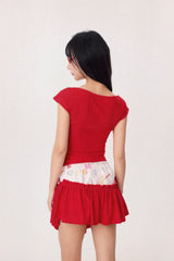 Dear Days Detachable Skorts (Red)