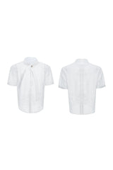 Knit Tie Detail Mesh Tee