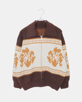 Mulli Nordic Collar Loose Fit Knit Zip-Up
