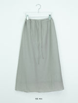 Navel Chiffon Banding Maxi Skirt