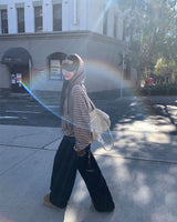 [ORIGINAL] Swing Stripe Oversized Zip-up Hoodie