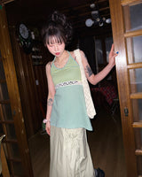 (3color) Shirring Wrap Pocket Long Skirt