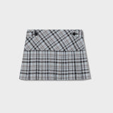 Check Pleats Mini Skirt (cool grey)