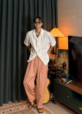 Vir Style Drug Crop Pink Slacks