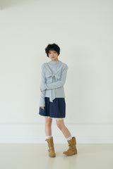 CHOU RIBBON COTTON TOP (BLUE)