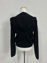 (4colors) rib knit bt hood T-shirt