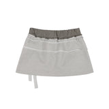 DYE-WASH TIE SKIRT (BROWN) F25ZD968