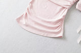 Wandy Off-shoulder Ribbon Tee
