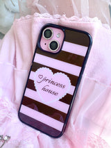 Whipping Stripe phone case - choco (black glass) - standard(non-magsafe)