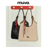 muva. Lazy‑Chic French Canvas Tank‑Top‑Style Shoulder Bag, Lightweight Off‑White Casual Daily Purse, New Arrival Aug 13