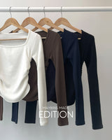 【MADE】Shirring square t-shirt