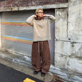 ワイドピーチフィニッシュダブルニーバルーンパンツ