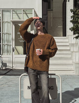 [wool 10%] ハガブルツートーンミックスモヘアニット
