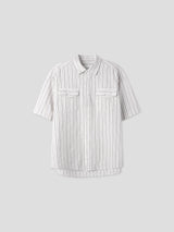 Stripe seersucker shirts 2color