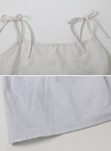 Stripe Flare Sleeveless Blouse (3color)