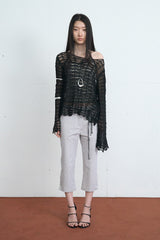 Wave Lace Pattern Knit (Black)