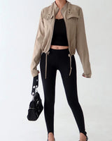 Cargo Pocket Slim Fit Zip-Up Jacket