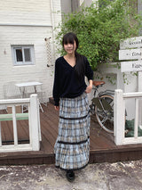 FADE CHECK MAXI SKIRT (2C)