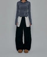 REVERSE STITCHED CARGO PANTS_BLACK
