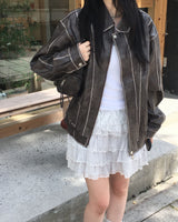 ウォッシングビッグポケット レザージャケット