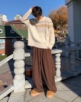Golden Mink String Banding Pants (Charcoal)
